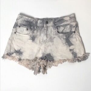 SUN & SHADOW Tie Dye Frayed Hem Shorts